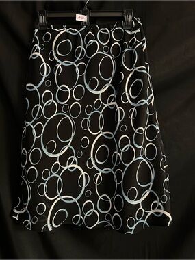 George Women’s Black Circle-Print A-Line Skirt Sz 6